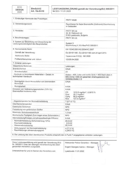 Prity® NS26 – Holzvergaserofen 26,3 + 2,6 kW | Eco Design