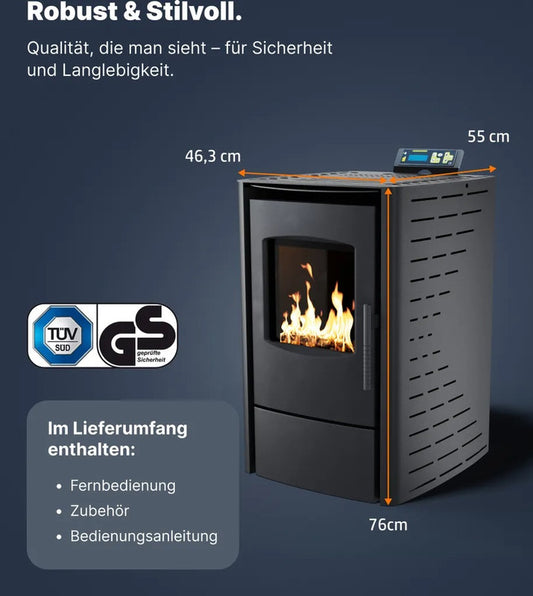 UMBRELLA PR8 – Pelletkaminofen 9 kW Wi-Fi Ready