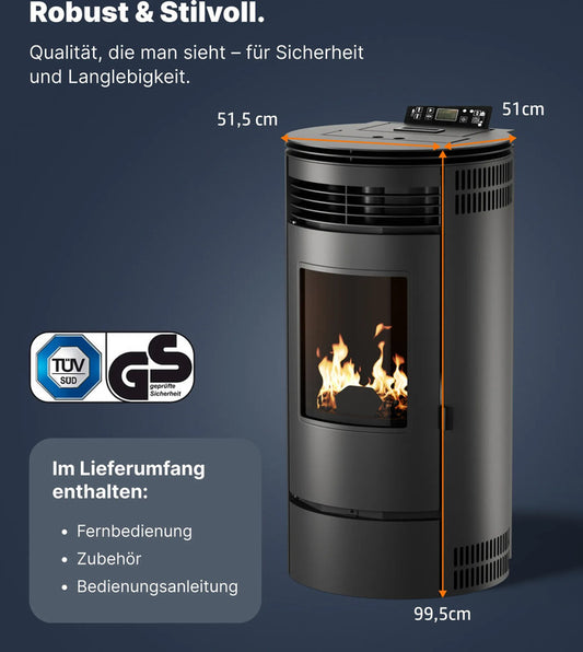UMBRELLA PR8 – Pelletkaminofen 9 kW Wi-Fi Ready