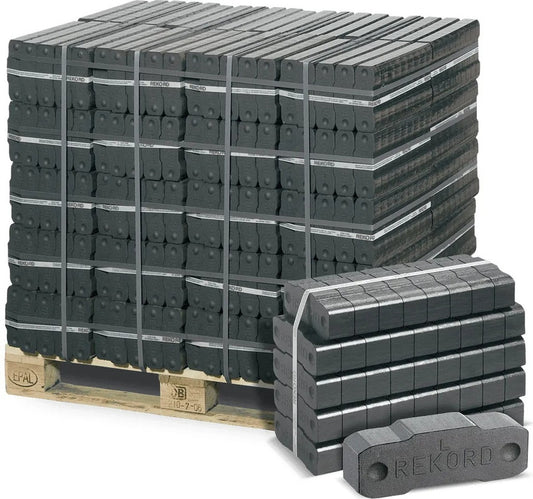 REKORD® Braunkohlebriketts – Palette 1000 kg (40 × 25 kg)