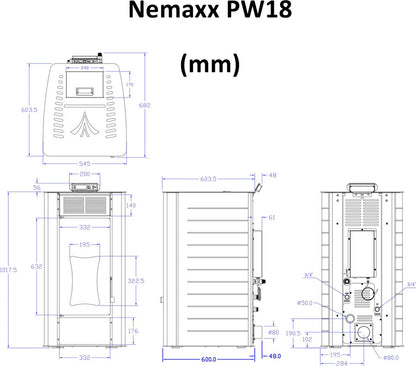 NEMAXX® P18 Pelletofen 18 kW – Wasserführend, Eco-Modus, Wi-Fi Ready & Wochen-Timer