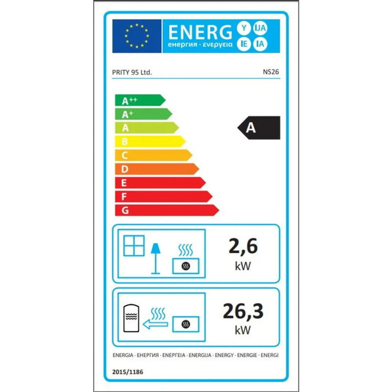 Prity® NS26 – Holzvergaserofen 26,3 + 2,6 kW | Eco Design